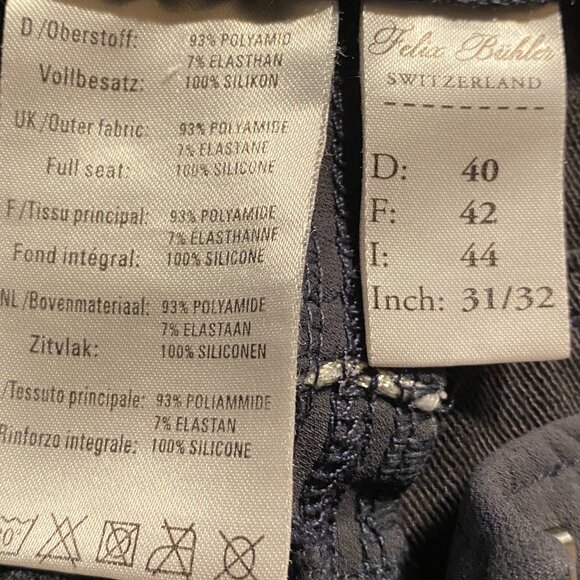 Pikeur Full-Seat Grip Breeches - Size 31/32 (EU 42) - Black with Silver Trim - Picture 12 of 13